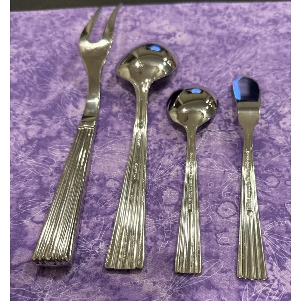 Reed & Barton Berkeley 18/10 Stainless Serving Set Fork‎ Spoon Set Of 4 READ
